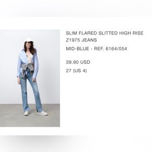 Zara Slim Flared High Rise Jeans